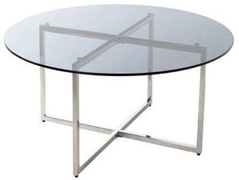 CarryHome Couchtisch Ricardo Grau Edelstahl Metall Glas rund 75x45x75 cm