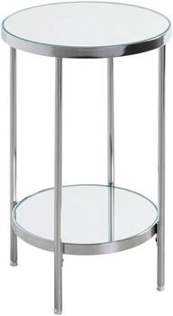 CarryHome Beistelltisch Chrom Metall Glas rund 28x46x28 cm CarryHome Beistelltisch Chrom Metall Glas rund 28x46x28 cm