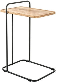 CarryHome Beistelltisch Schwarz Eiche Metall Eiche massiv rechteckig 35x73x49 cm