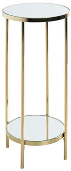 CarryHome Beistelltisch Messing Metall Glas rund 28x66x28 cm