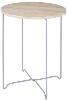 CarryHome Beistelltisch Eiche Alu rund 40x52x40 cm