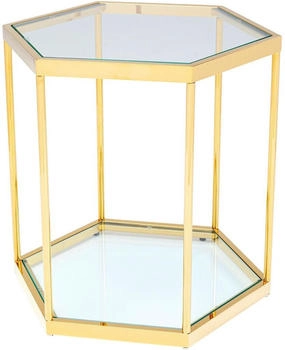 KARE Beistelltisch Gold Metall Glas sechseckig 48x55x55 cm