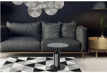 Kayoom Beistelltisch Silber Metall Glas rund 46x52x46 cm