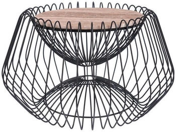 Kayoom Beistelltisch Braun Schwarz Metall Stein 60x35x60 cm