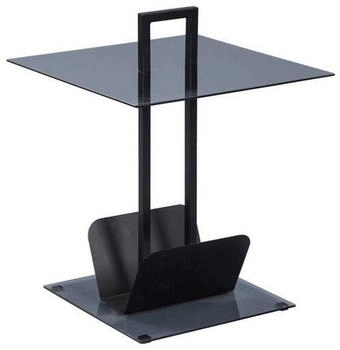 Livetastic Beistelltisch Beistelltisch mit Zeitungsablage Grau Schwarz quadratisch 64x50x50 cm