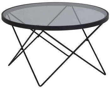 Livetastic Couchtisch Grau Glas rund 80x45x80 cm