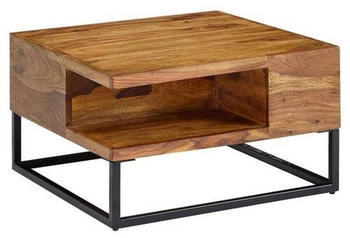 Mid.you Couchtisch Sheesham Sheesham massiv quadratisch 60x34,5x60 cm