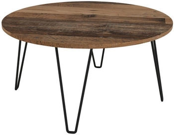 Mid.you Couchtisch Schwarz Alteiche rund 80x40x80 cm