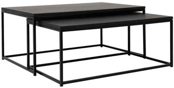 Tenzo Couchtischset Lipp Schwarz Esche 2-teilig furniert rechteckig 36,8-41,8x50-60x95-100 cm