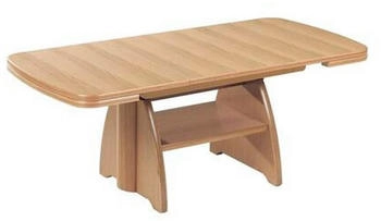 venda Couchtisch Eiche furniert rechteckig Wange 65x56-75x90-130,5 cm