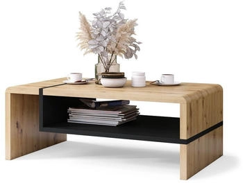designimpex Couchtisch Folk 01 Wohnzimmertisch mit Ablagefläche 100x40x60 cm schwarz