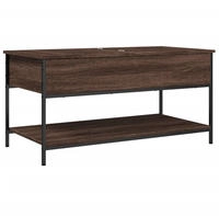 vidaXL Couchtisch Braun Eichen-Optik 100x50x50 cm Holzwerkstoff Metall