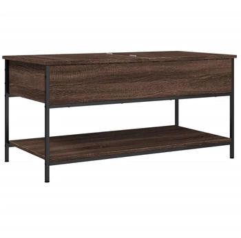 vidaXL Couchtisch Braun Eichen-Optik 100x50x50 cm Holzwerkstoff Metall Modell 1