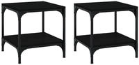 vidaXL Beistelltische 2 Stk. Schwarz 40x40x40 cm Holzwerkstoff
