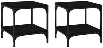vidaXL Beistelltische 2 Stk. Schwarz 40x40x40 cm Holzwerkstoff