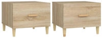 vidaXL Couchtische 2 Stk. Sonoma-Eiche 50x50x40 cm Holzwerkstoff