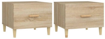 vidaXL Couchtische 2 Stk. Sonoma-Eiche 50x50x40 cm Holzwerkstoff Modell 6