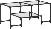 vidaXL Couchtisch mit Glasplatte Transparent 98,5x50x45 cm Stahl