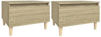 vidaXL Beistelltische 2 Stk. Sonoma-Eiche 50x46x35 cm Holzwerkstoff