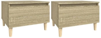 vidaXL Beistelltische 2 Stk. Sonoma-Eiche 50x46x35 cm Holzwerkstoff