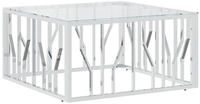 vidaXL Couchtisch 80x80x40 cm Edelstahl und Glas