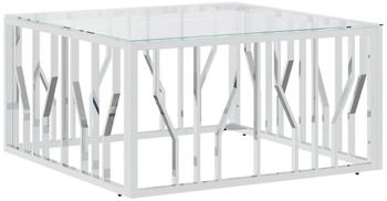 vidaXL Couchtisch 80x80x40 cm Edelstahl/Glas Modell 1