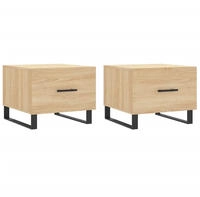 vidaXL Couchtische 2 Stk. Sonoma-Eiche 50x50x40 cm Holzwerkstoff