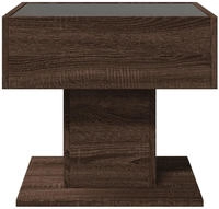 vidaXL LED-Couchtisch Braun Eichen-Optik 50x50x45 cm Holzwerkstoff