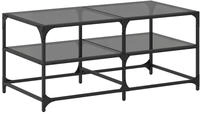 vidaXL Couchtisch mit Glasplatte Schwarz 98,5x50x45 cm Stahl