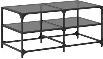 vidaXL Couchtisch mit Glasplatte Schwarz 98,5x50x45 cm Stahl Modell 1