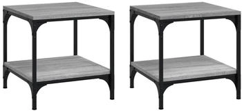 vidaXL Beistelltische 2 Stk. Grau Sonoma 40x40x40 cm Holzwerkstoff