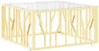 vidaXL Couchtisch Golden 80x80x40 cm Edelstahl und Glas