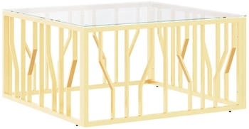 vidaXL Couchtisch Golden 80x80x40 cm Edelstahl/Glas Modell 3