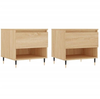 vidaXL Couchtische 2 Stk. Sonoma-Eiche 50x46x50 cm Holzwerkstoff Modell 2