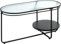 HAKU Couchtisch "Sofatisch, Wohnzimmertisch" 1 Stk. tlg. oval - aus Metall Schwarz