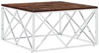 vidaXL Couchtisch Edelstahl/Altholz Massiv Modell 2