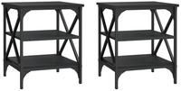 Vidaxl Side Tables 2 Pcs Black 40x42x50 Cm Engineered Wood