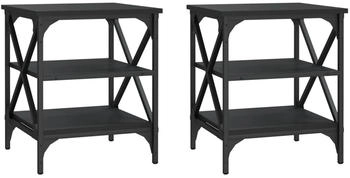 vidaXL Beistelltische 2 Stk. Schwarz 40x42x50 cm Holzwerkstoff