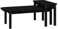 Vidaxl - 2-tlg. Couchtisch-set Schwarz Massivholz Kiefer