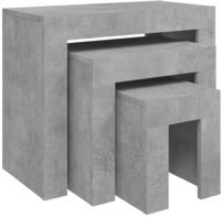 vidaXL Satztische 3-tlg. Betongrau Holzwerkstoff
