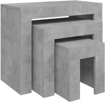 vidaXL Satztische 3-tlg. Betongrau Holzwerkstoff Modell 4