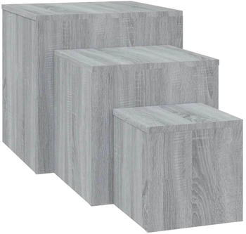 vidaXL Beistelltische 3 Stk. Grau Sonoma Holzwerkstoff