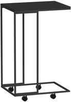 vidaXL Beistelltisch mit Rollen Schwarz 40x30x63,5 cm Holzwerkstoff