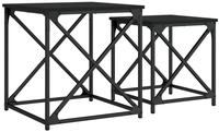vidaXL Satztische 2 Stk. Schwarz Holzwerkstoff