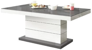 designimpex Couchtisch H-333 120x65x70cm grau/weiß hochglanz
