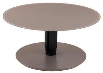 BOXXX Couchtisch Grau Schwarz Beige Metall Glas rund 80x39(76)x80 cm