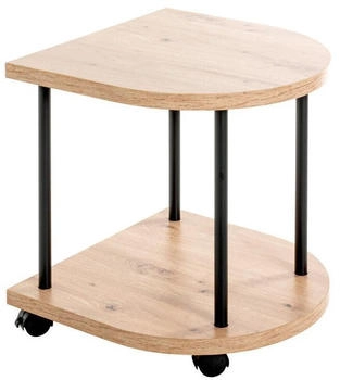 CarryHome Beistelltisch Schwarz Eiche rund 40x45x40 cm