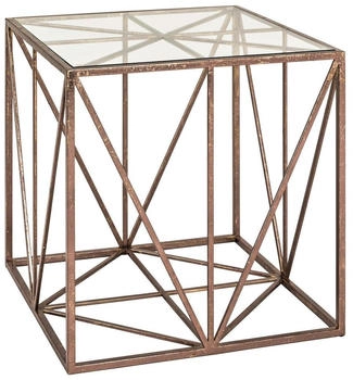 CarryHome Beistelltisch Bronze Metall Glas quadratisch 50x50x50 cm