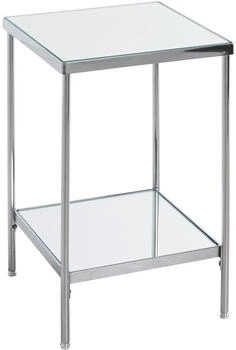 CarryHome Beistelltisch Chrom Metall Glas quadratisch 28x46x28 cm CarryHome Beistelltisch Chrom Metall Glas quadratisch 28x46x28 cm