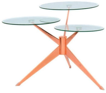 Kayoom Beistelltisch Kupfer Metall Glas rund 75x46x60 cm